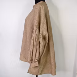 Storskjorta Randig MÖRKBEIGE - Nowomanslabel