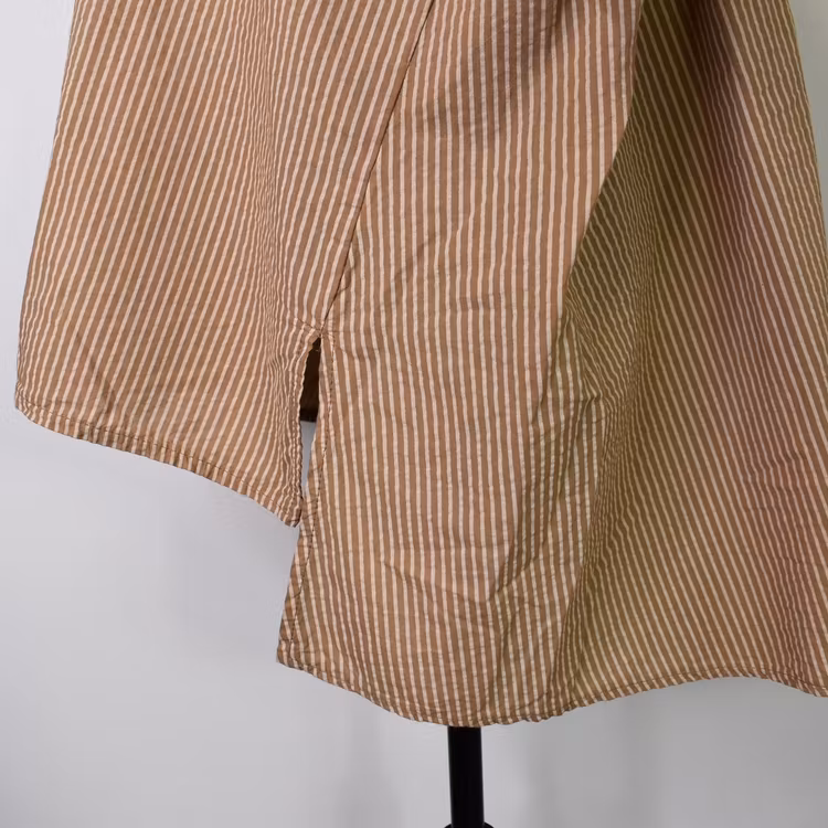 Storskjorta Randig MÖRKBEIGE - Nowomanslabel