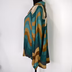 Blus Kira Retro TURKOS - Nowomanslabel