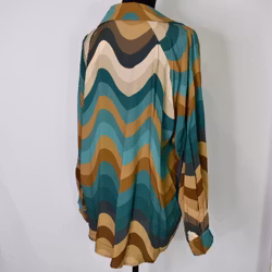 Blus Kira Retro TURKOS - Nowomanslabel