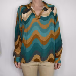 Blus Kira Retro TURKOS - Nowomanslabel
