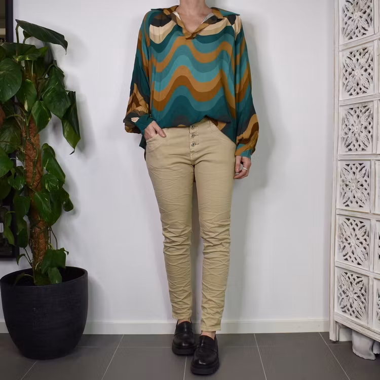 Blus Kira Retro TURKOS - Nowomanslabel