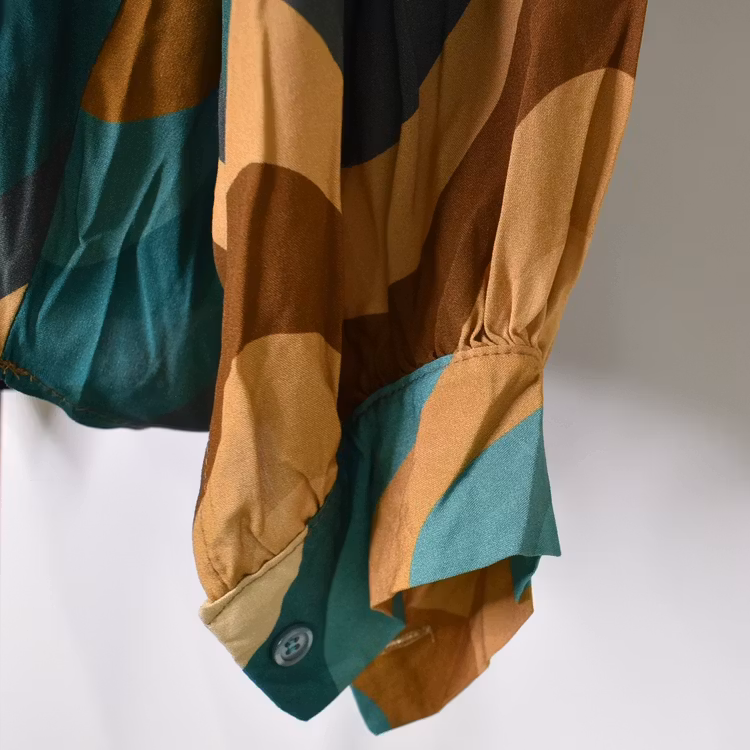 Blus Kira Retro TURKOS - Nowomanslabel