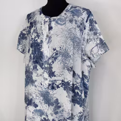 Linneklänning Maria VIT/BLÅ - Stajl Agenturer