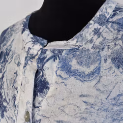 Linneklänning Maria VIT/BLÅ - Stajl Agenturer