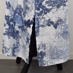 Linneklänning Maria VIT/BLÅ - Stajl Agenturer