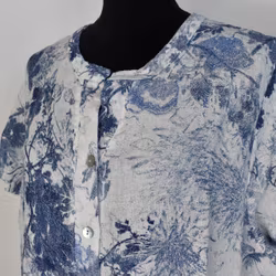 Linneklänning Maria VIT/BLÅ - Stajl Agenturer