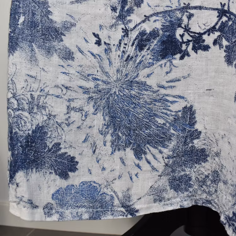 Linneklänning Maria VIT/BLÅ - Stajl Agenturer