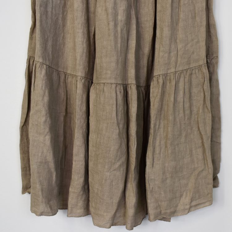 Linnekjol med volanger TAUPE