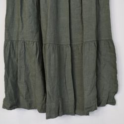 Linnekjol med volanger KAKI