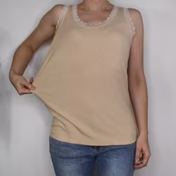 Linne med Spets BEIGE