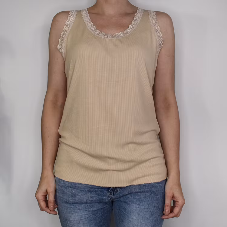 Linne med Spets BEIGE