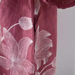 Linneklänning med spets Mönstrad FUSCHIA