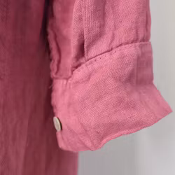 Lång skjortklänning i linne FUSCHIA