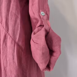 Lång skjortklänning i linne FUSCHIA