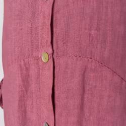Lång skjortklänning i linne FUSCHIA