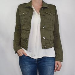 Jeansjacka med knappar MÖRK KAKI - Place du Jour
