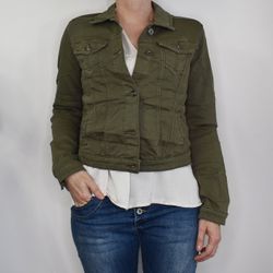 Jeansjacka med knappar MÖRK KAKI - Place du Jour