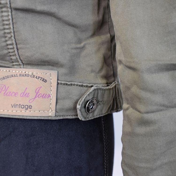 Jeansjacka med knappar MÖRK KAKI - Place du Jour