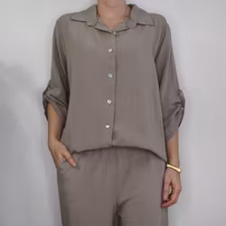 Skjorta Tone linnemix TAUPE - Mix By Heart