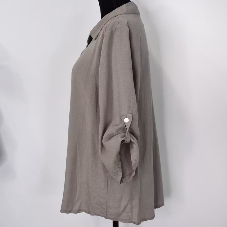 Skjorta Tone linnemix TAUPE - Mix By Heart