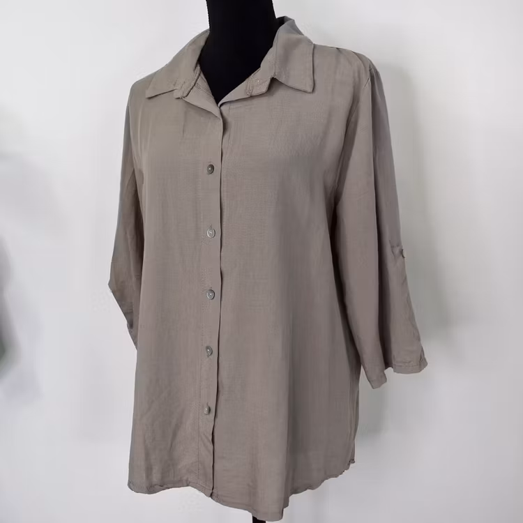 Skjorta Tone linnemix TAUPE - Mix By Heart