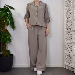 Skjorta Tone linnemix TAUPE - Mix By Heart