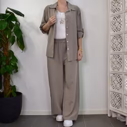 Skjorta Tone linnemix TAUPE - Mix By Heart