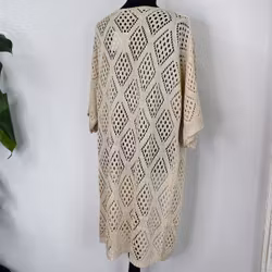 Hålmönstrad cardigan Nea BEIGE - Mix By Heart
