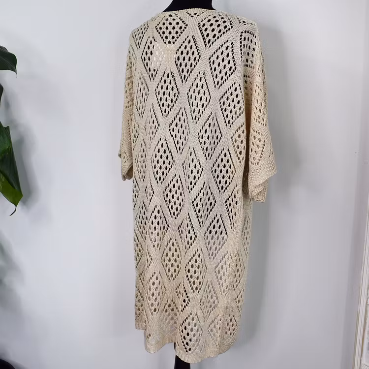 Hålmönstrad cardigan Nea BEIGE - Mix By Heart