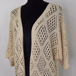 Hålmönstrad cardigan Nea BEIGE - Mix By Heart