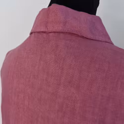 Kort skjortklänning i linne FUSCHIA
