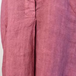 Kort skjortklänning i linne FUSCHIA