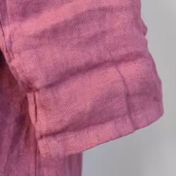 Kort skjortklänning i linne FUSCHIA
