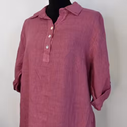 Skjortklänning med fickor FUSCHIA