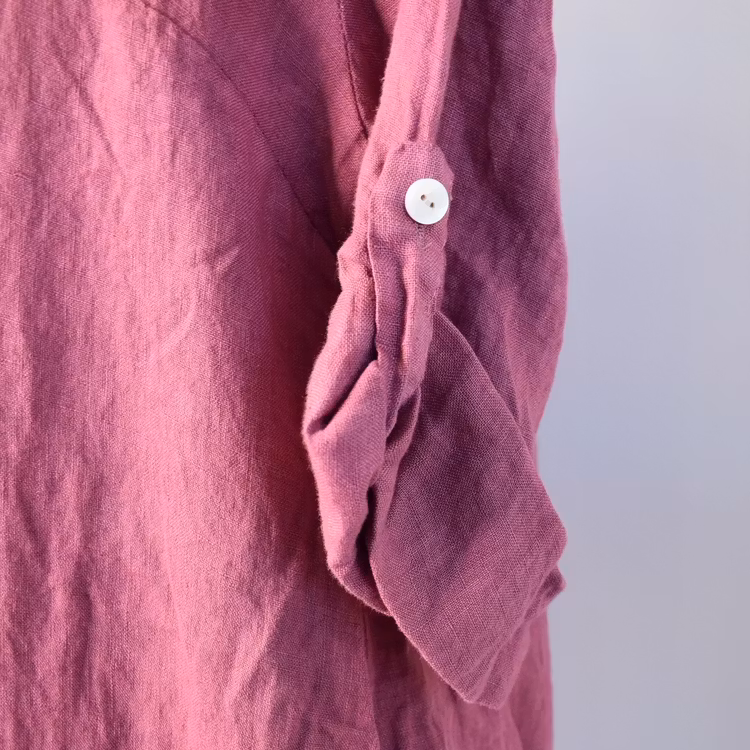 Skjortklänning med fickor FUSCHIA