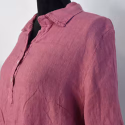 Skjortklänning med fickor FUSCHIA
