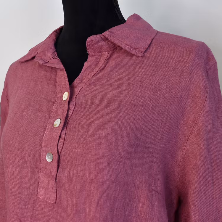 Skjortklänning med fickor FUSCHIA