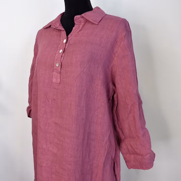 Skjortklänning med fickor FUSCHIA