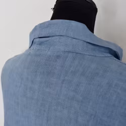 Linneklänning med fickor JEANSBLÅ