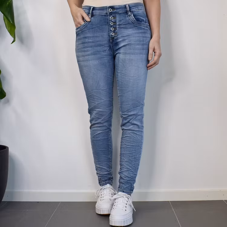 Jeans Jogger med Knappar BLÅ - Newplay