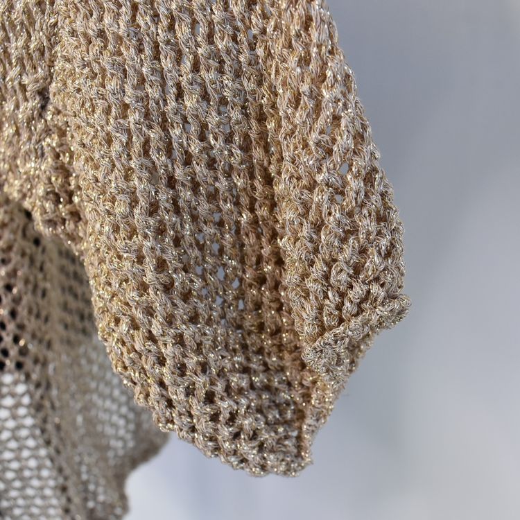 Hålstickad Tröja Miza Lurex GULD - Nowomanslabel