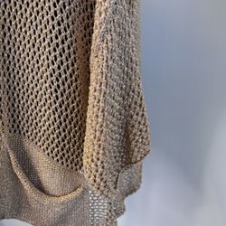 Hålstickad Tröja Miza Lurex GULD - Nowomanslabel