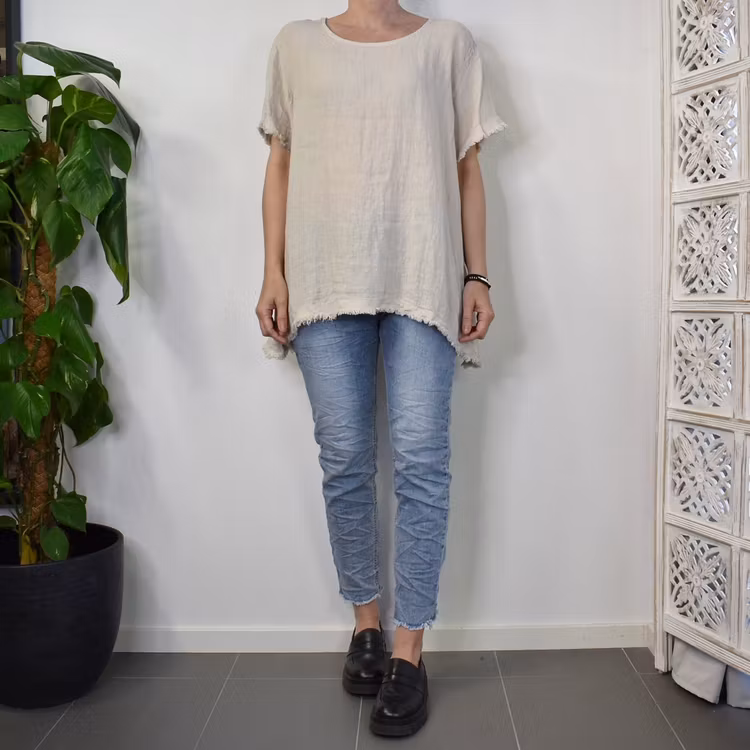 Linnetopp Vanessa Fransig BEIGE - Mix By Heart