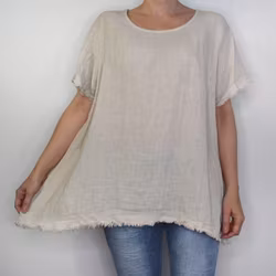 Linnetopp Vanessa Fransig BEIGE - Mix By Heart