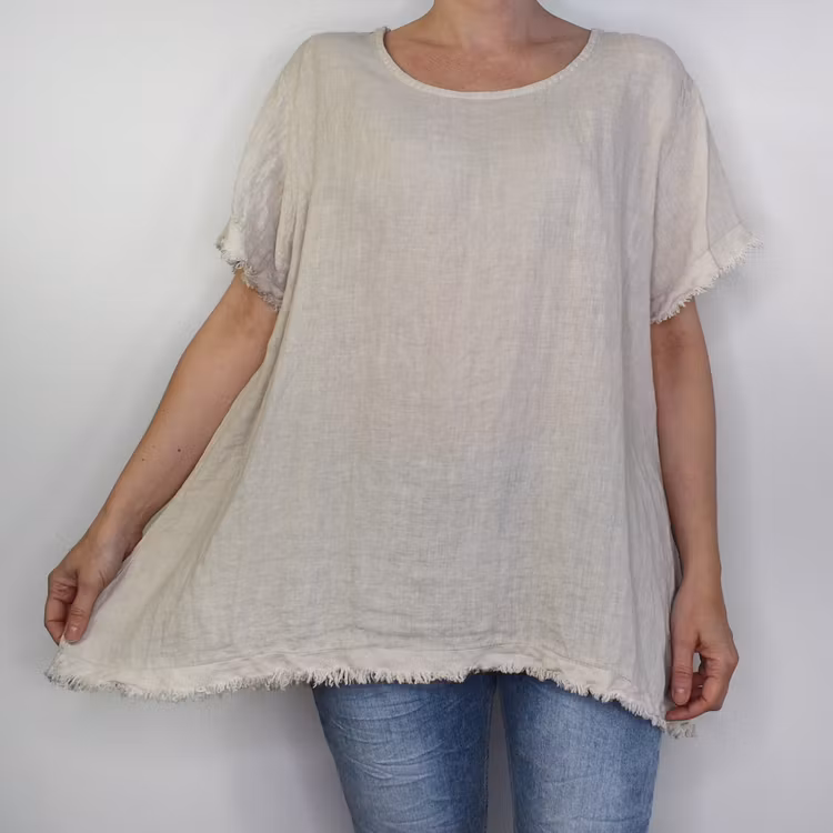 Linnetopp Vanessa Fransig BEIGE - Mix By Heart