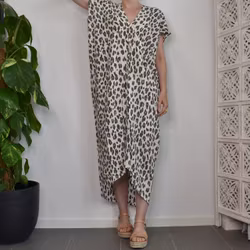 Kaftan Camelia Leopard CREAM - CoconutMilk by Stajl