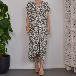 Kaftan Camelia Leopard CREAM - CoconutMilk by Stajl
