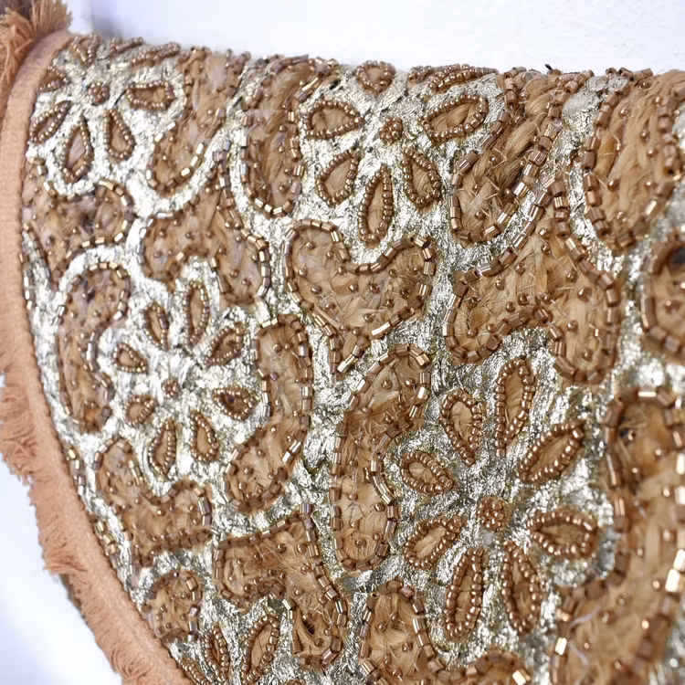 Axelremsväska/Clutch Jute GULD