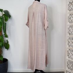 Skjortklänning med fickor LJUSROSA